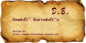 Demkó Barnabás névjegykártya