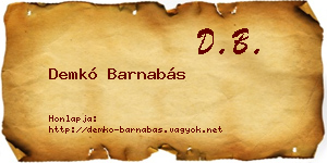 Demkó Barnabás névjegykártya
